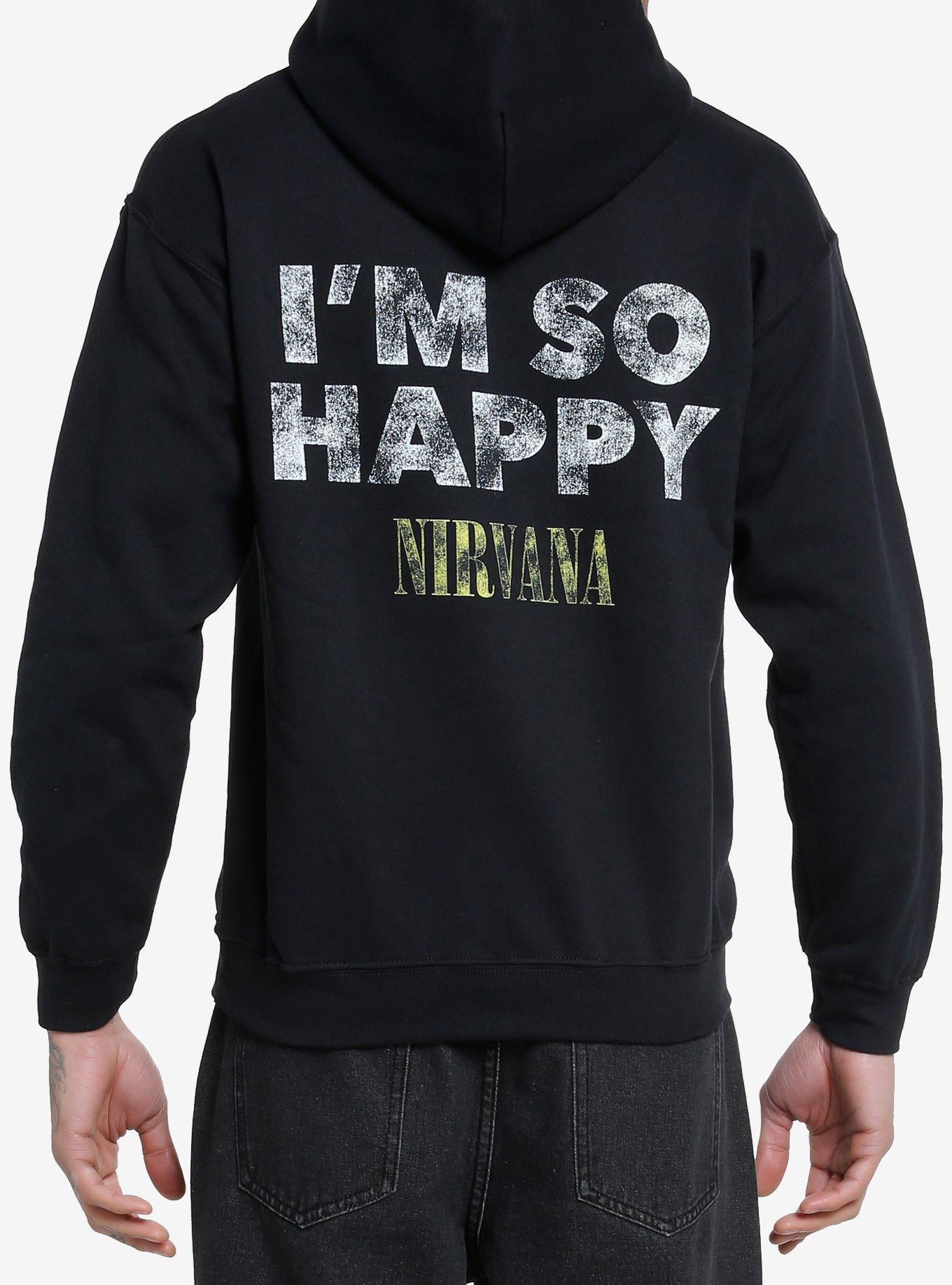 Nirvana I'm So Happy Hoodie, BLACK, alternate