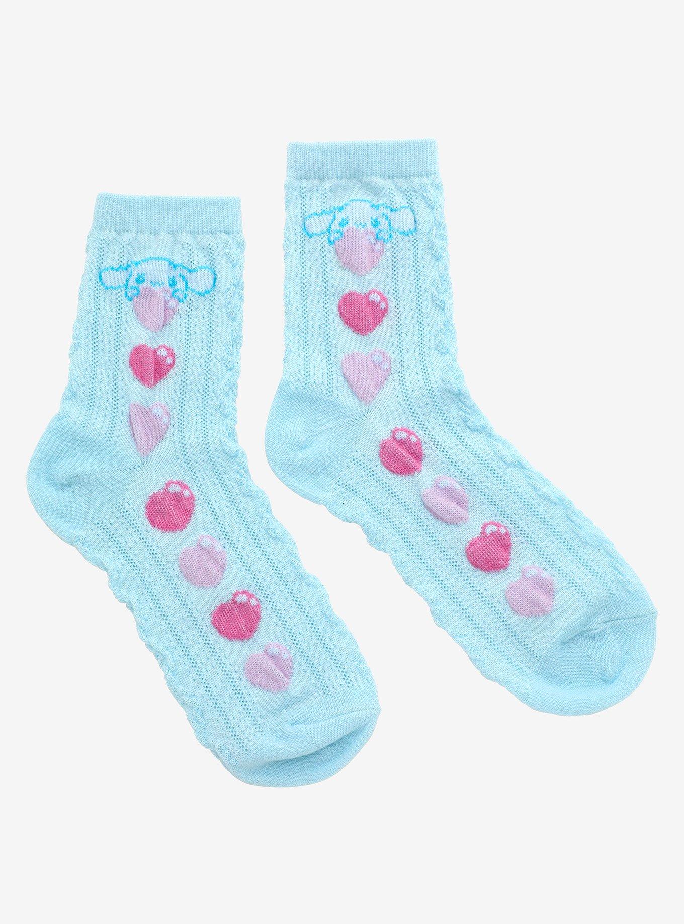 Sanrio Cinnamoroll Emo Kyun Hearts Crew Socks - BoxLunch Exclusive