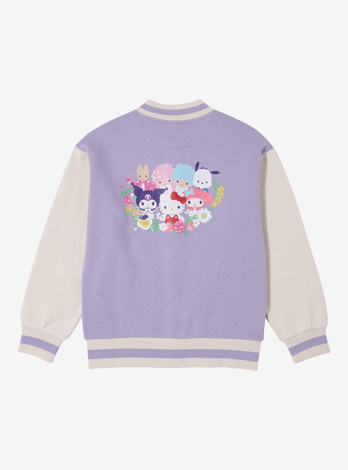 Sanrio Hello Kitty and Friends Floral Youth Varsity Jacket - BoxLunch Exclusive, LIGHT PURPLE, alternate