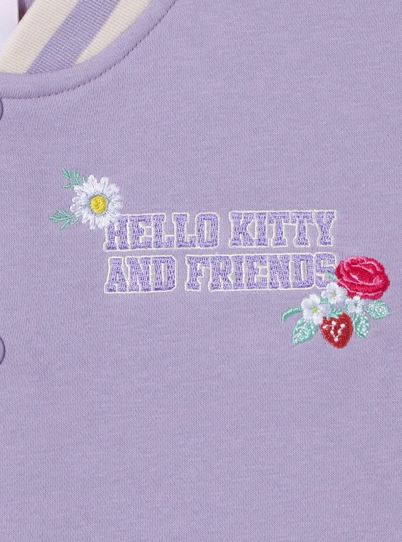 Sanrio Hello Kitty and Friends Floral Youth Varsity Jacket - BoxLunch Exclusive, LIGHT PURPLE, alternate
