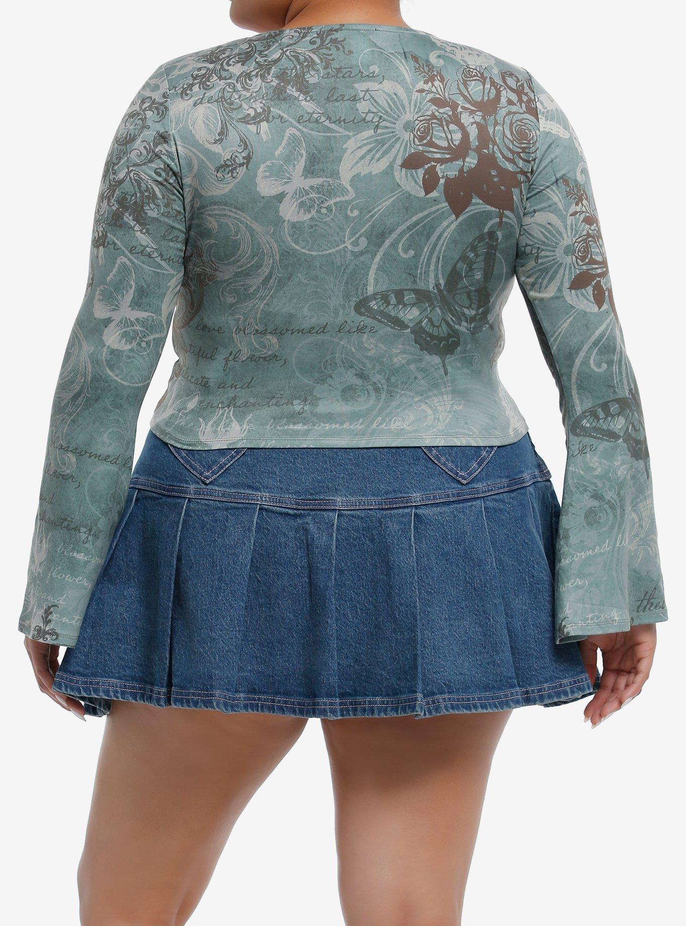 Sweet Society Renaissance Angel Script Girls Long-Sleeve Top Plus Size, BROWN, alternate