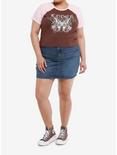 Sweet Society® Lover Butterfly Girls Raglan Crop T-Shirt Plus Size, PINK, alternate