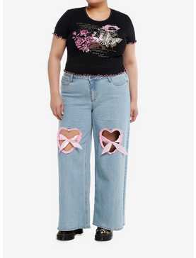 Sweet Society® Butterfly Grunge Girls Crop Top Plus Size, , hi-res