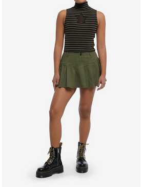 Social Collision® Black & Green Stripe Star Girls Turtleneck Tank Top, , hi-res