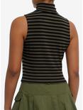 Social Collision® Black & Green Stripe Star Girls Turtleneck Tank Top, BLACK, alternate