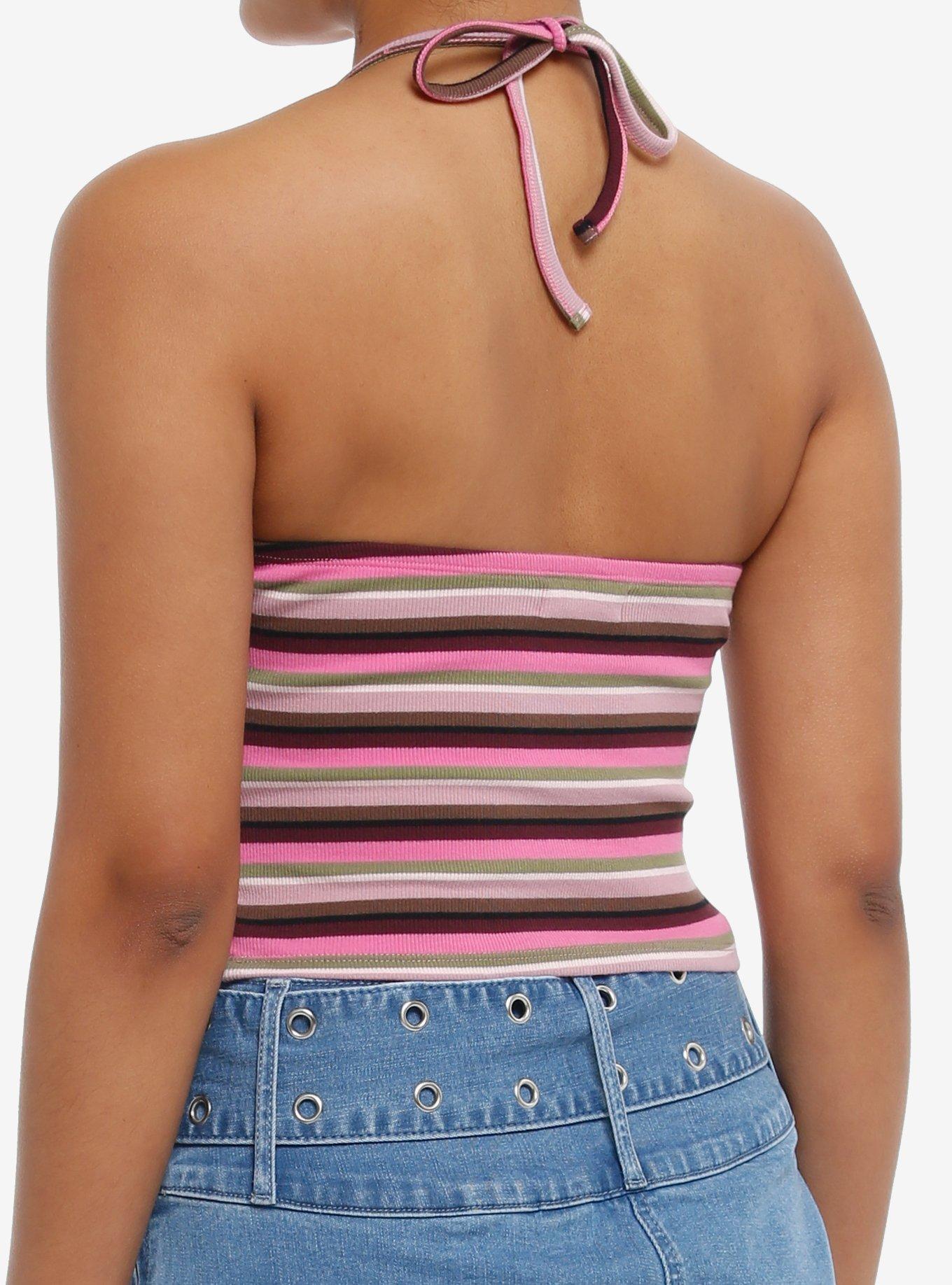 Sweet Society® Heart Stripe Girls Halter Top, , alternate