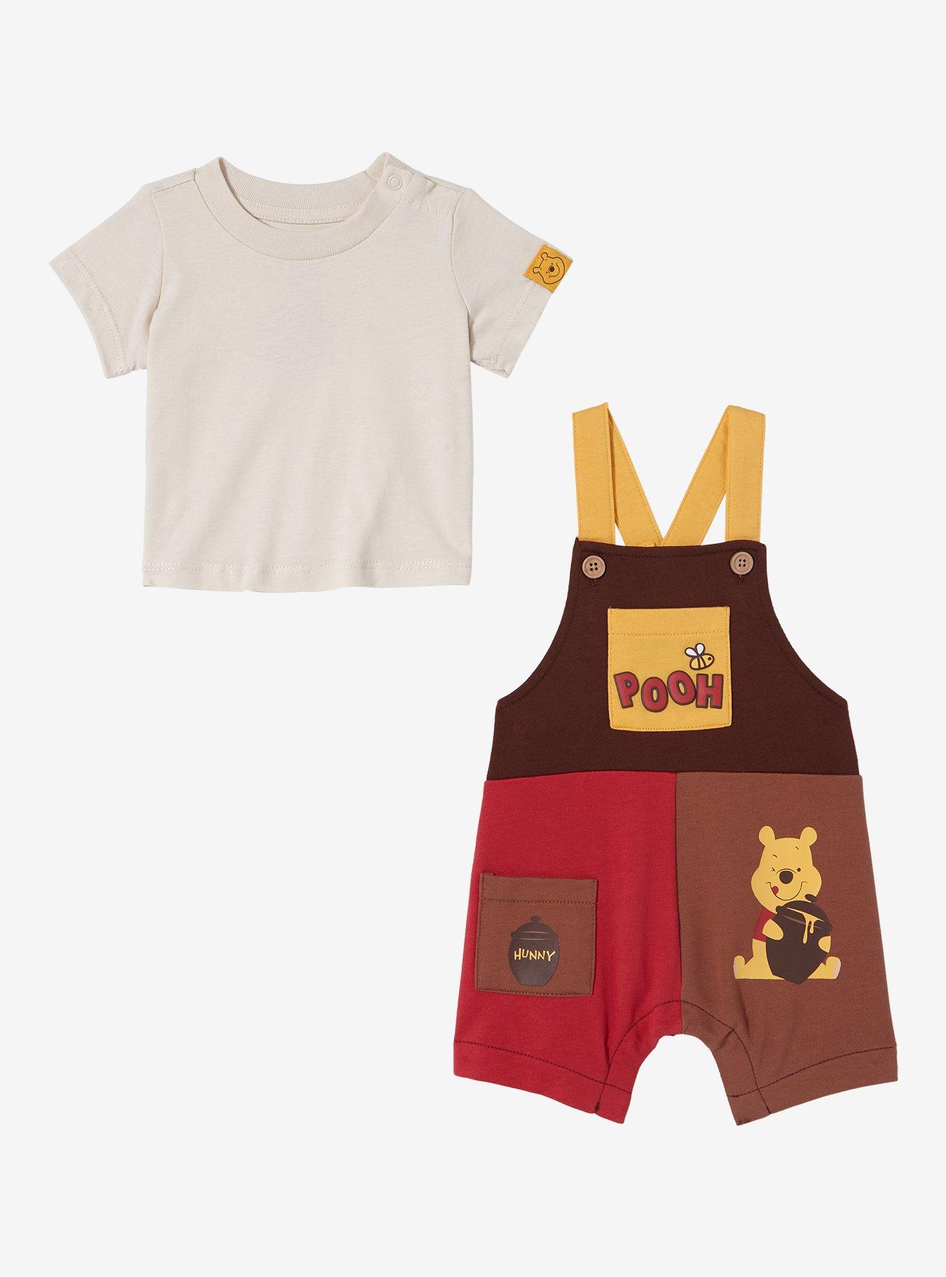 Disney Winnie the Pooh Color Block Infant T-Shirt and Overall Set — BoxLunch Exclusive, , hi-res
