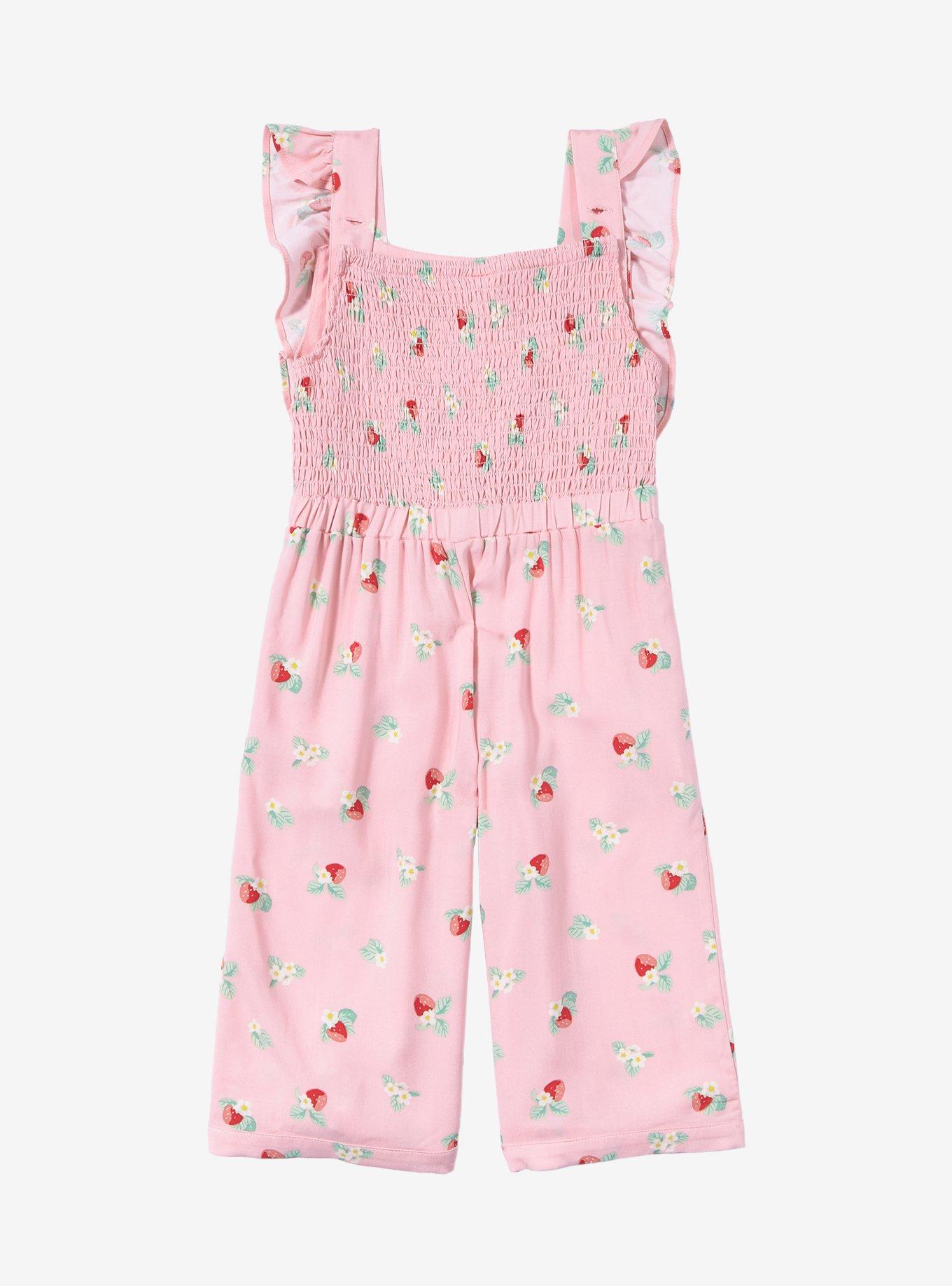 Sanrio Hello Kitty Floral Allover Print Ruffle Toddler Romper &mdash; BoxLunch Exclusive, PINK, alternate