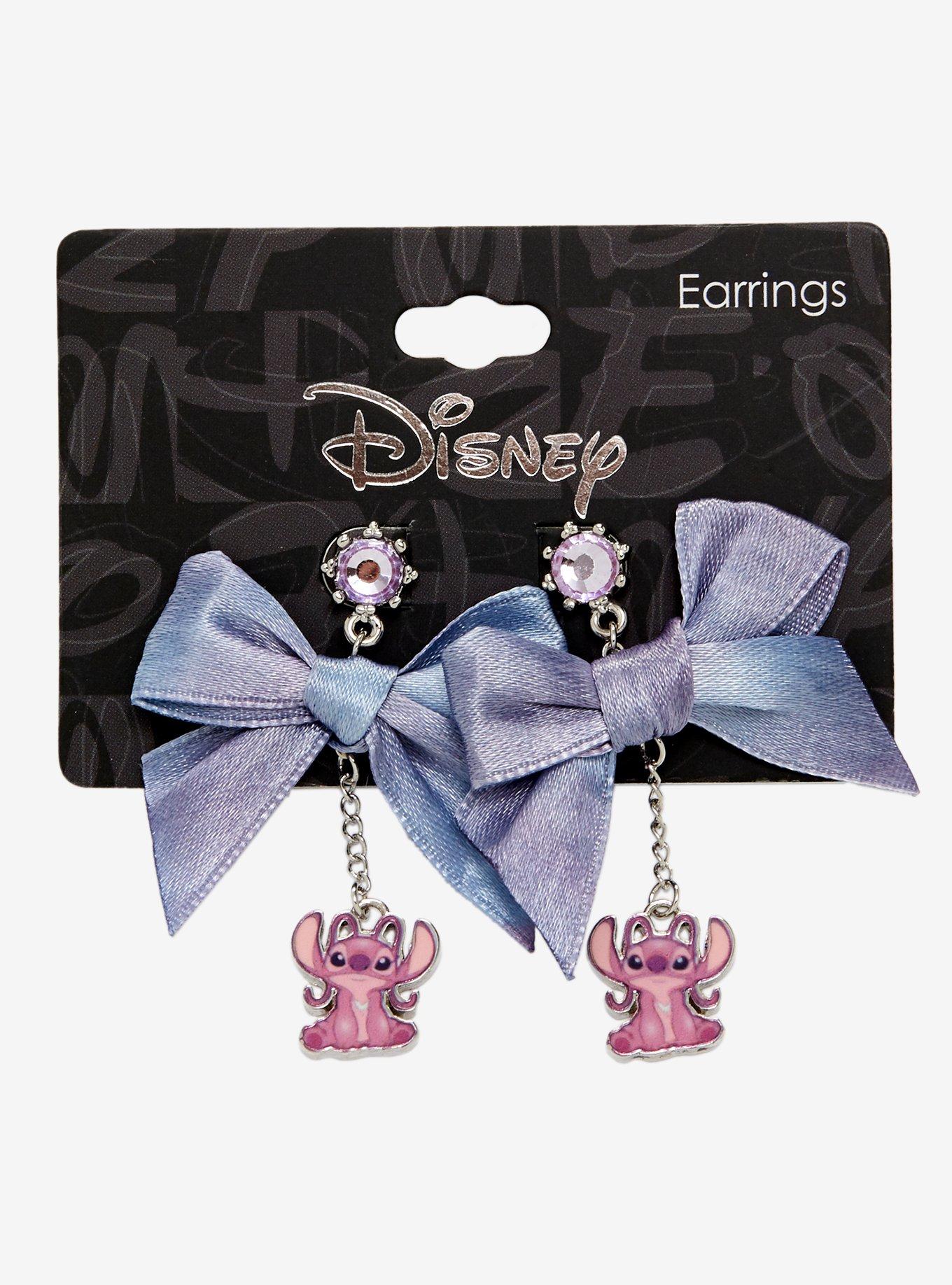 Disney Lilo & Stitch Angel Bow Drop Earrings — BoxLunch Exclusive