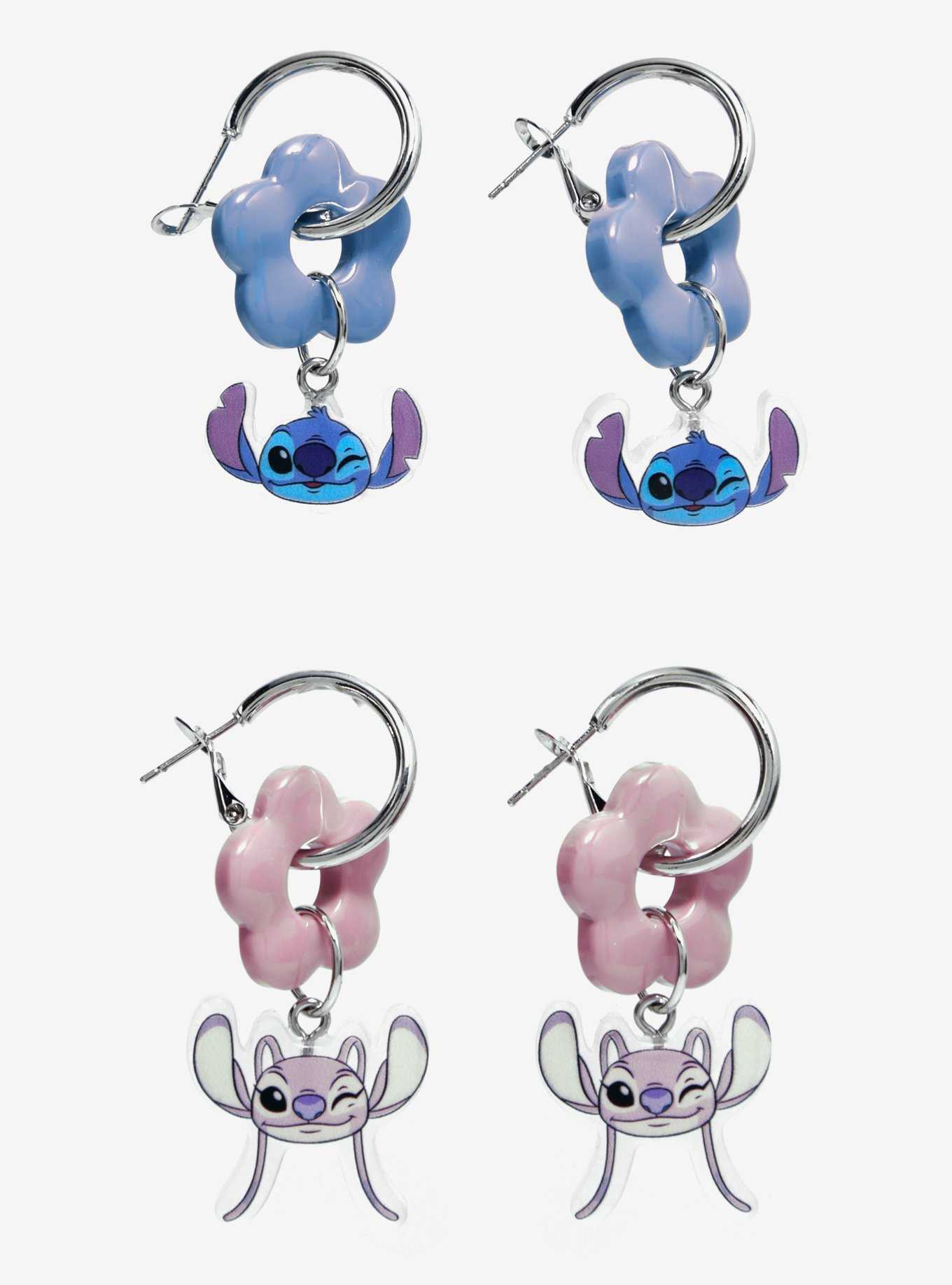 Disney Lilo & Stitch Angel & Stitch Flower Earring Set - BoxLunch Exclusive, , hi-res