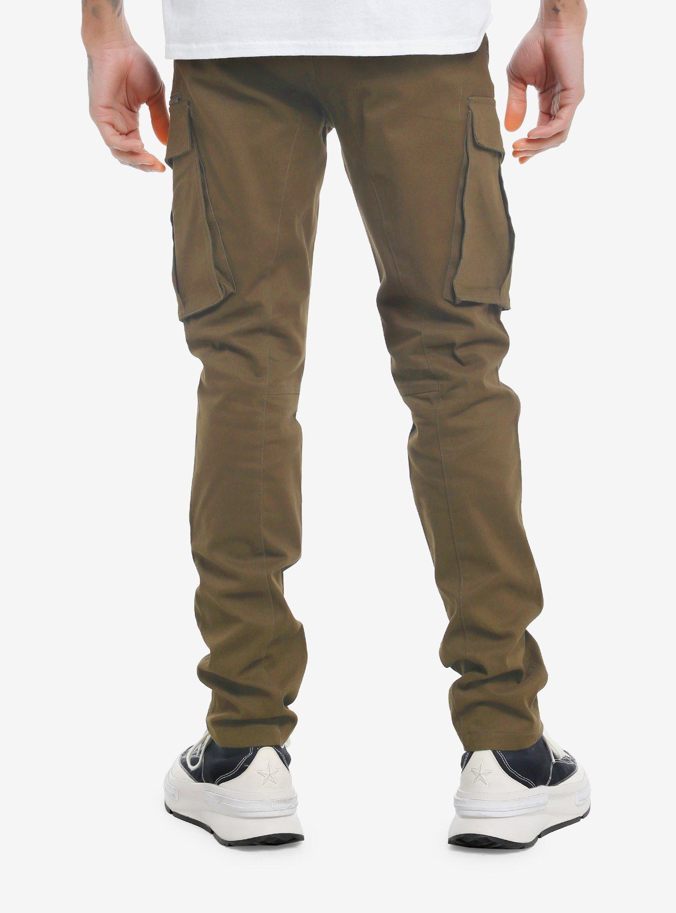 Olive Zipper Cargo Pants, OLIVE, alternate