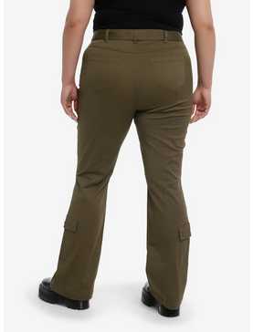 Social Collision® Army Green Double Belt Carpenter Pants Plus Size, , hi-res