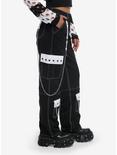 Black & White Grommet Chain Carpenter Pants, , alternate