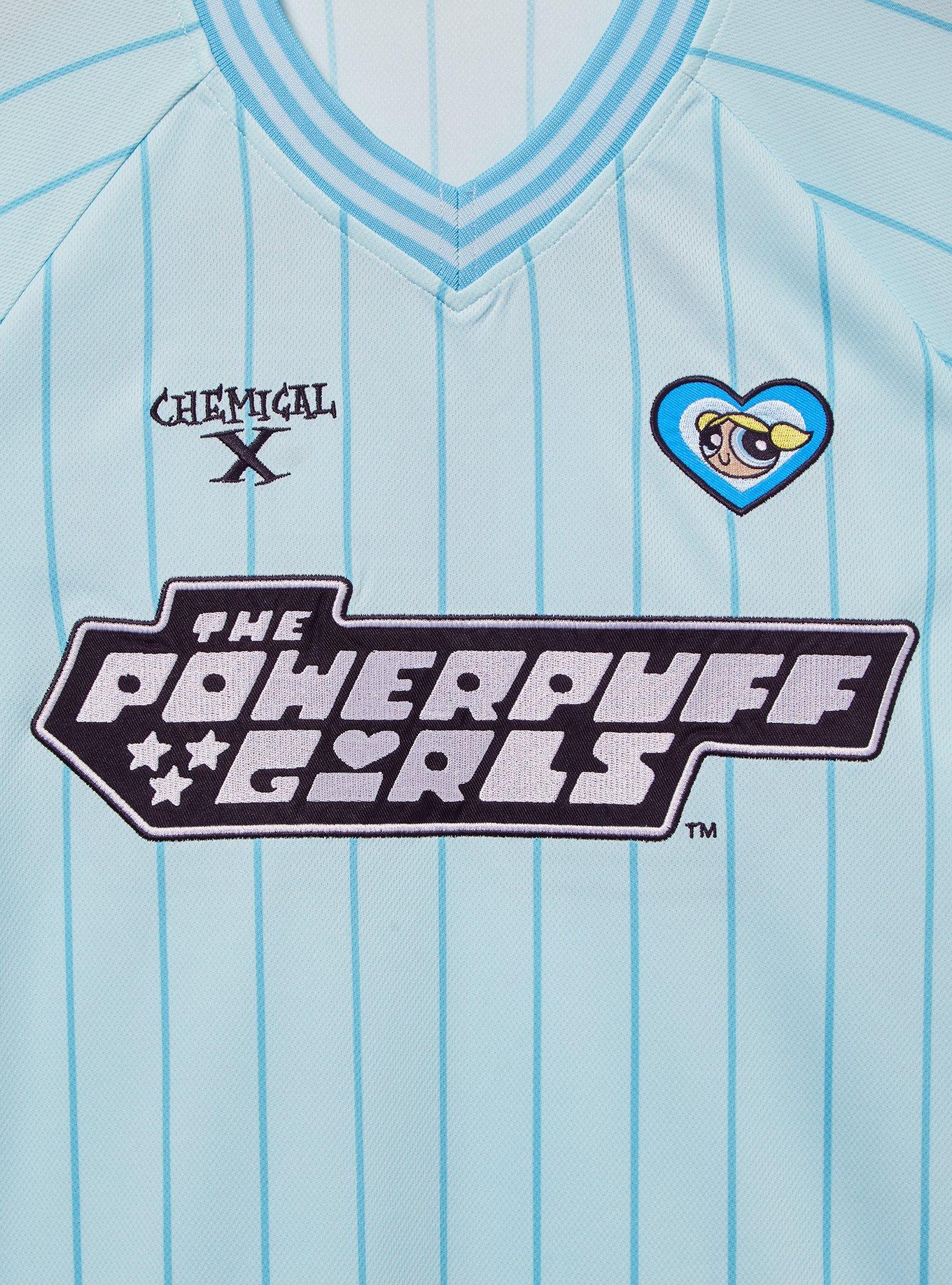 The Powerpuff Girls Bubbles Batting Jersey — BoxLunch Exclusive, LIGHT BLUE, alternate
