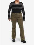 Social Collision® Black & Grey Stripe Girls Crop Knit Sweater Plus Size, GREY, alternate