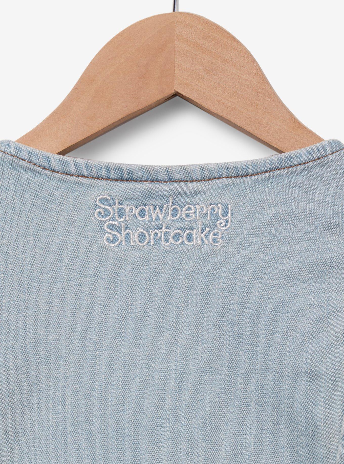 Strawberry Shortcake Floral Strawberry Women's Denim Vest - BoxLunch Exclusive, LIGHT BLUE, alternate