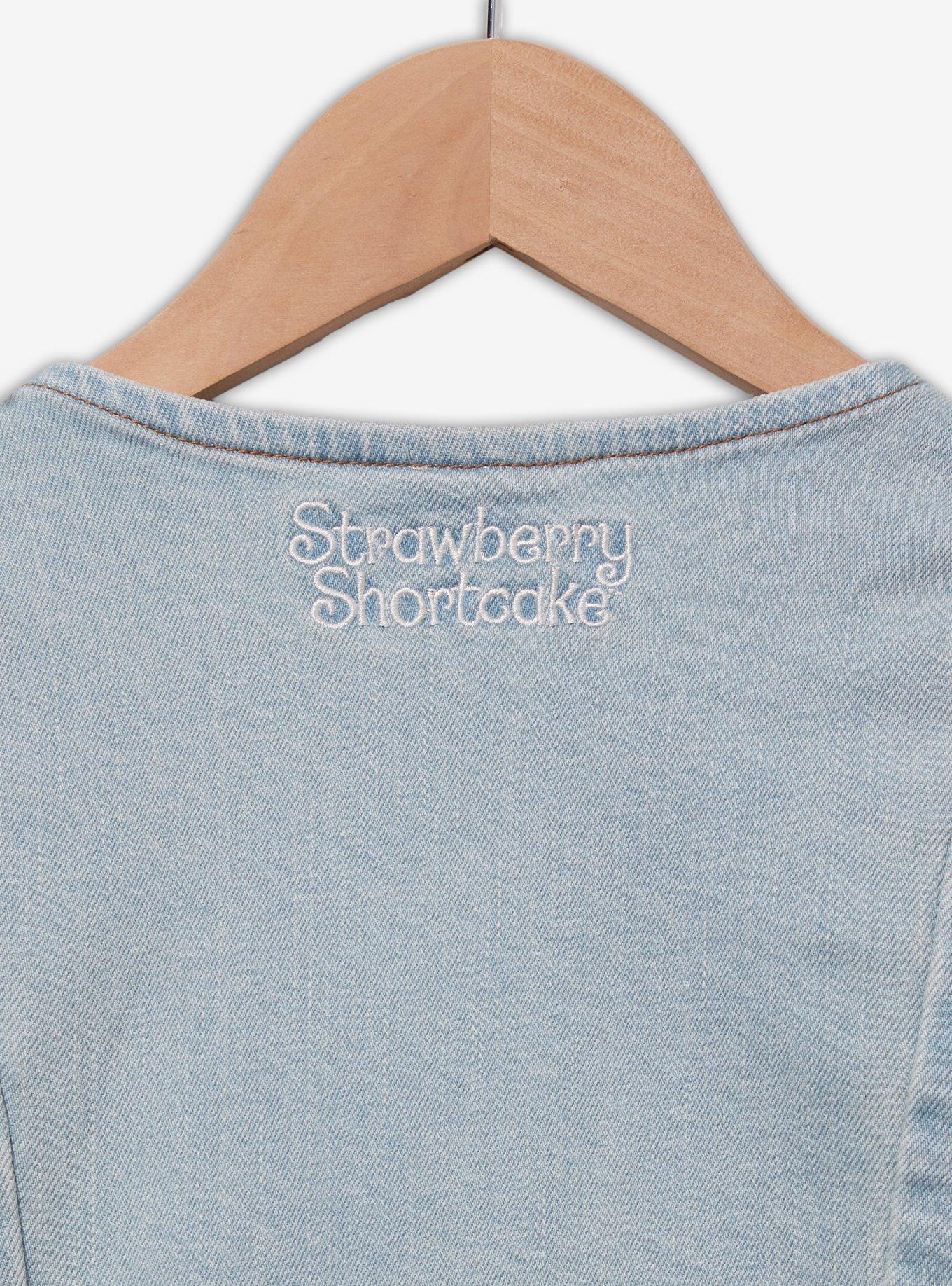 Strawberry Shortcake Floral Strawberry Women's Denim Vest - BoxLunch Exclusive, LIGHT BLUE, alternate
