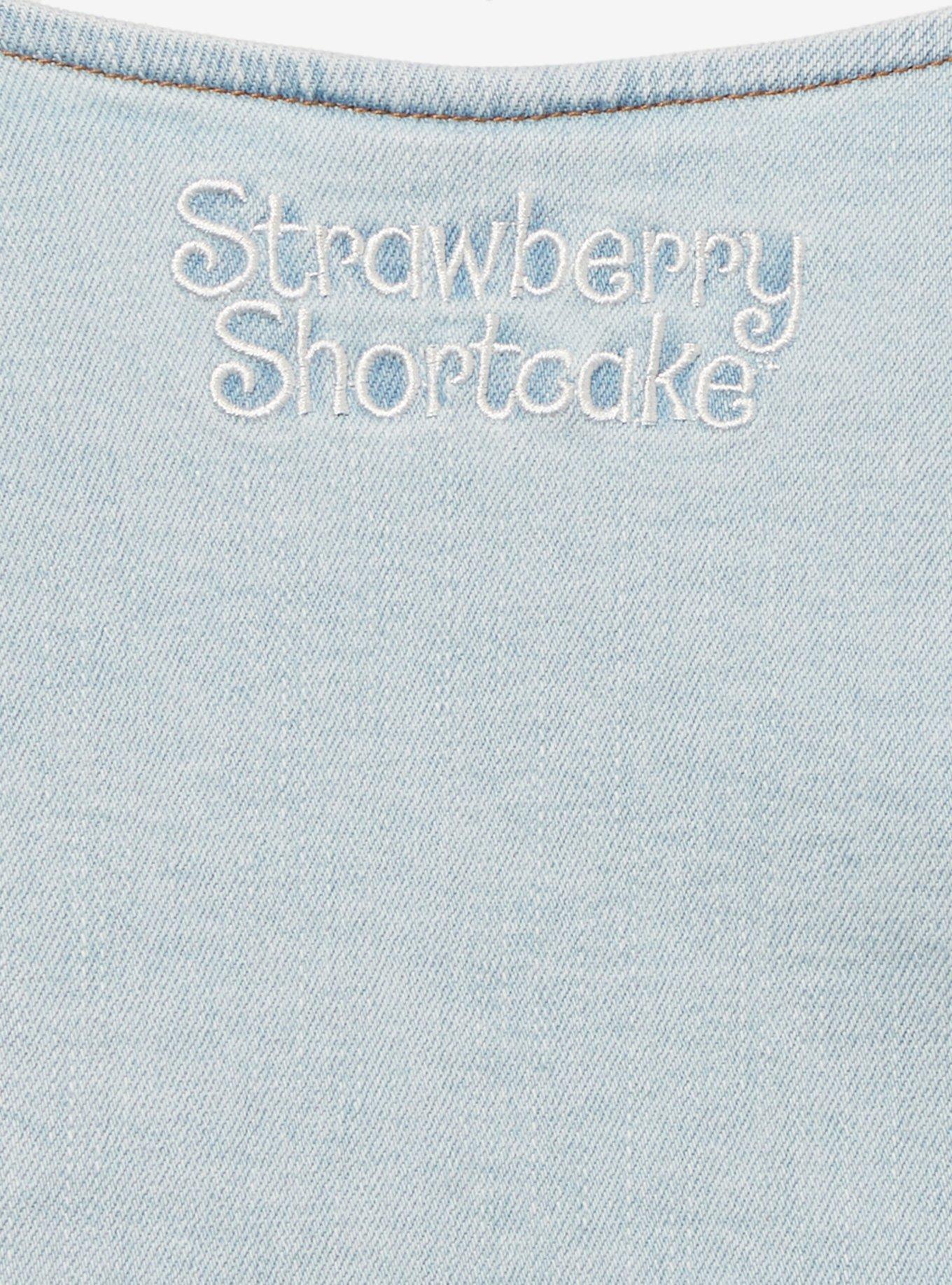 Strawberry Shortcake Floral Strawberry Women's Plus Size Denim Vest - BoxLunch Exclusive, LIGHT BLUE, alternate