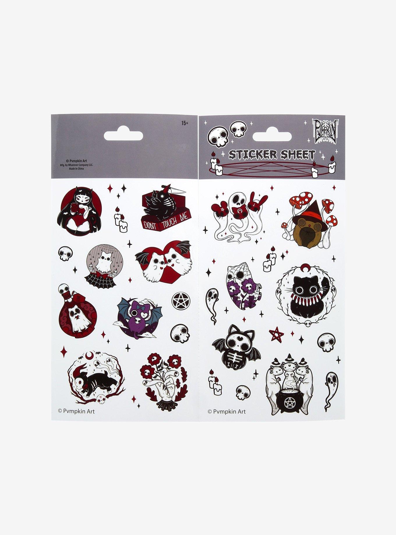 Pvmpkin Art Ghost Characters Sticker Sheet, , alternate