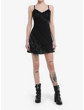 Black Celestial Lace Slip Dress, , hi-res