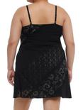 Black Celestial Lace Slip Dress Plus Size, GREY, alternate
