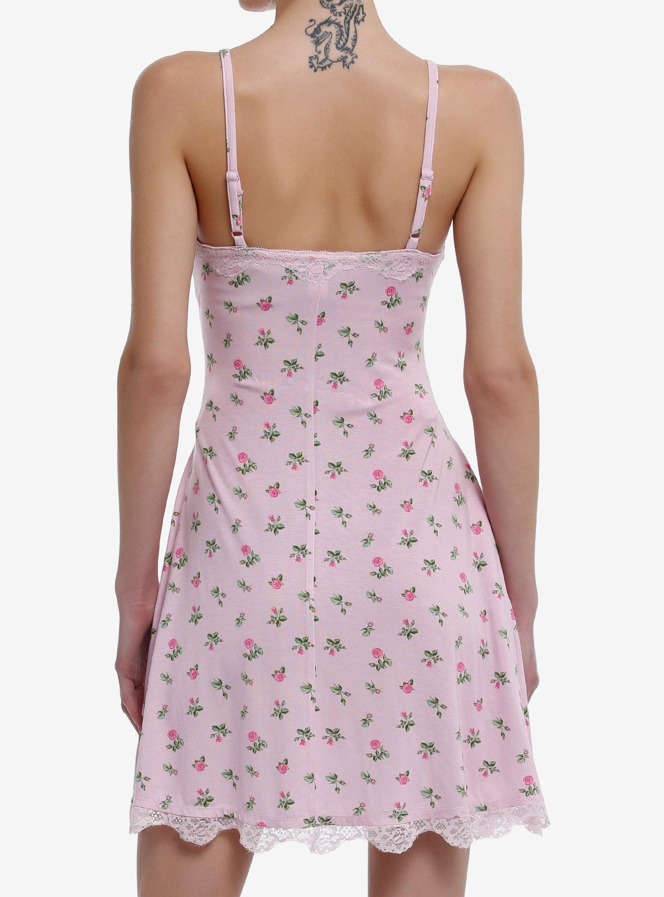 Sweet Society Pink Dainty Rose Slip Dress, PINK, alternate