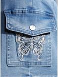 Sweet Society® Butterfly Rhinestone Denim Mini Skirt, SILVER, alternate