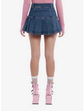 Sweet Society™ Heart Patch Pleated Denim Skirt, , hi-res