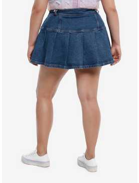 Sweet Society™ Heart Patch Pleated Denim Skirt Plus Size, , hi-res