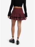 Burgundy Tiered Ruffle Skirt, KHAKI, alternate