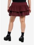 Burgundy Tiered Ruffle Skirt Plus Size, KHAKI, alternate