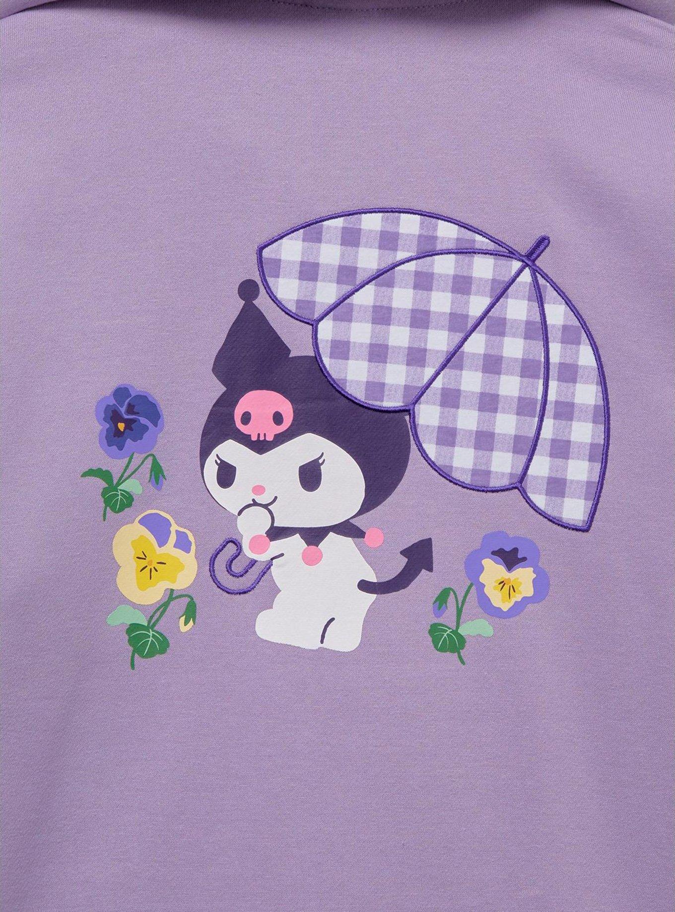 Sanrio Kuromi Floral Zippered Hoodie - BoxLunch Exclusive, LILAC, alternate