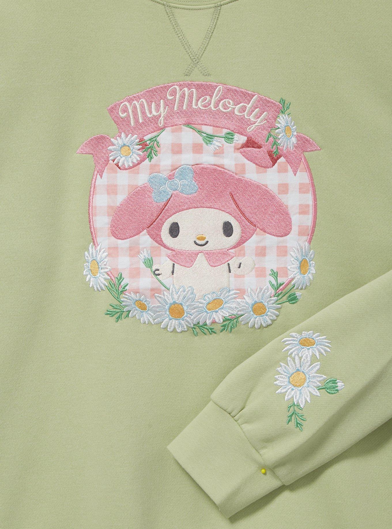 Sanrio My Melody Floral Crewneck — BoxLunch Exclusive, LIGHT GREEN, alternate