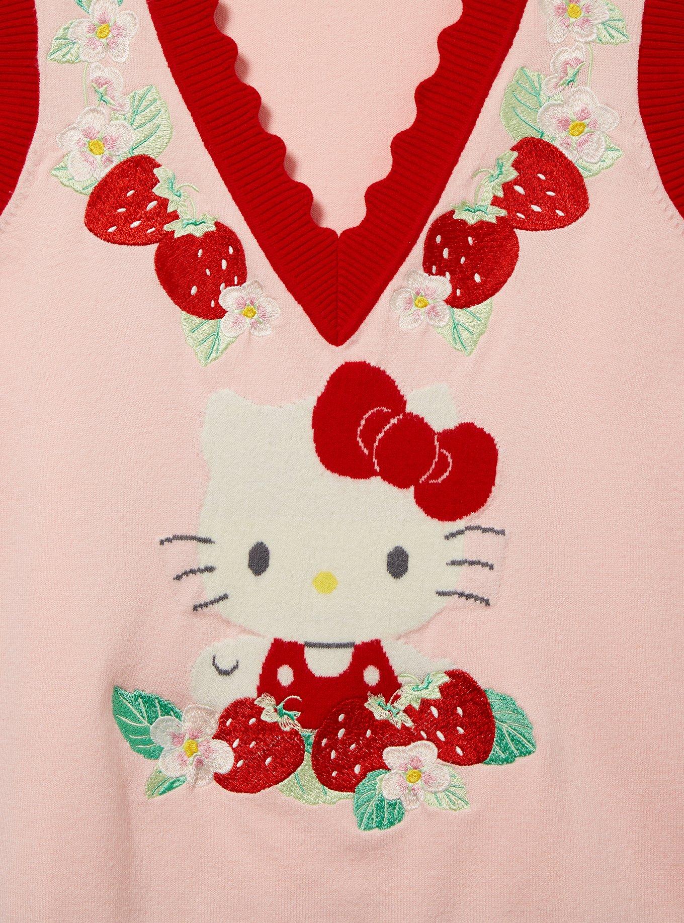 Sanrio Hello Kitty Strawberry Floral Women's Vest — BoxLunch Exclusive, LIGHT PINK, alternate