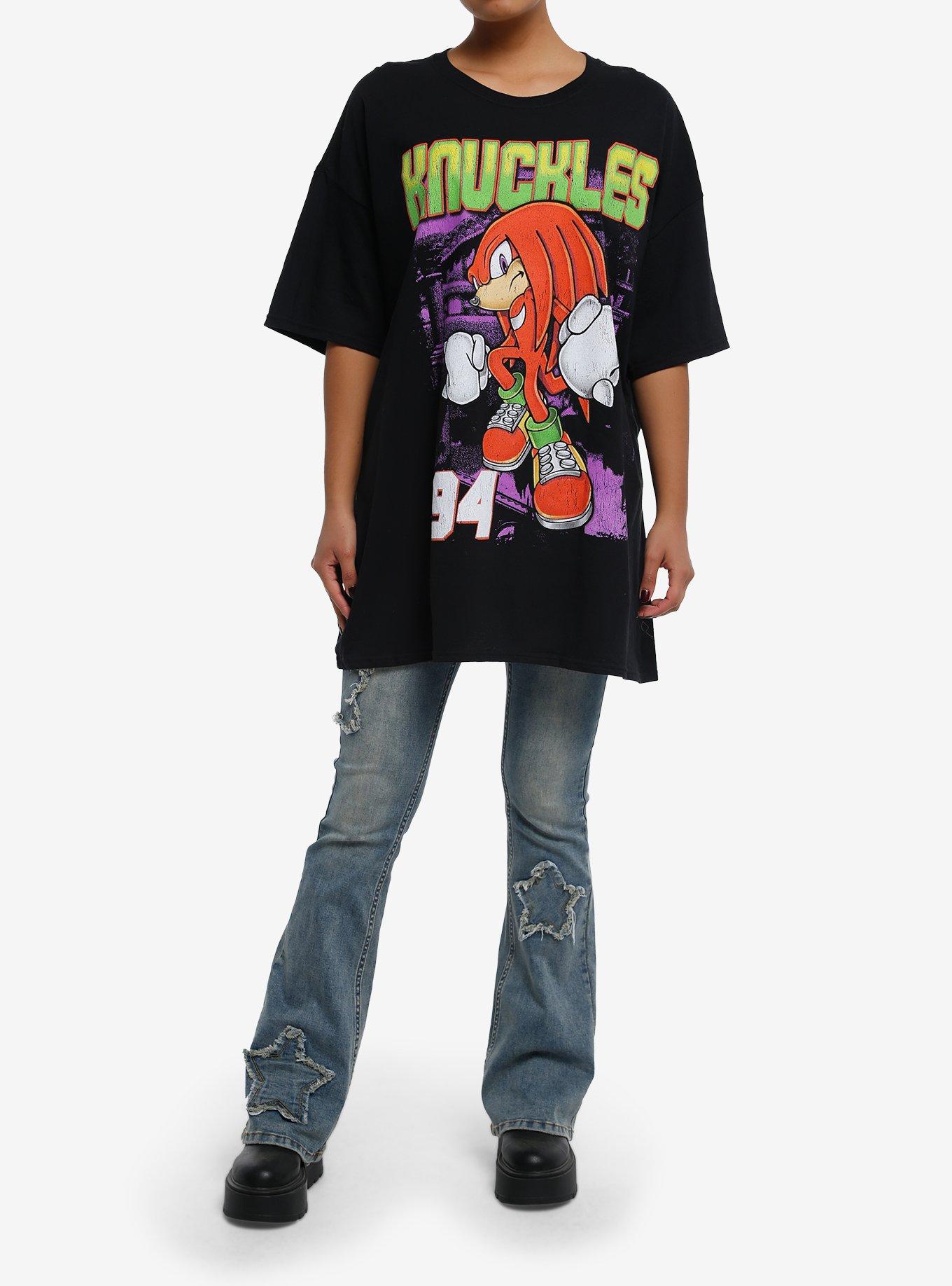 Sonic The Hedgehog Knuckles 94 Girls Oversized T-Shirt, MULTI, alternate