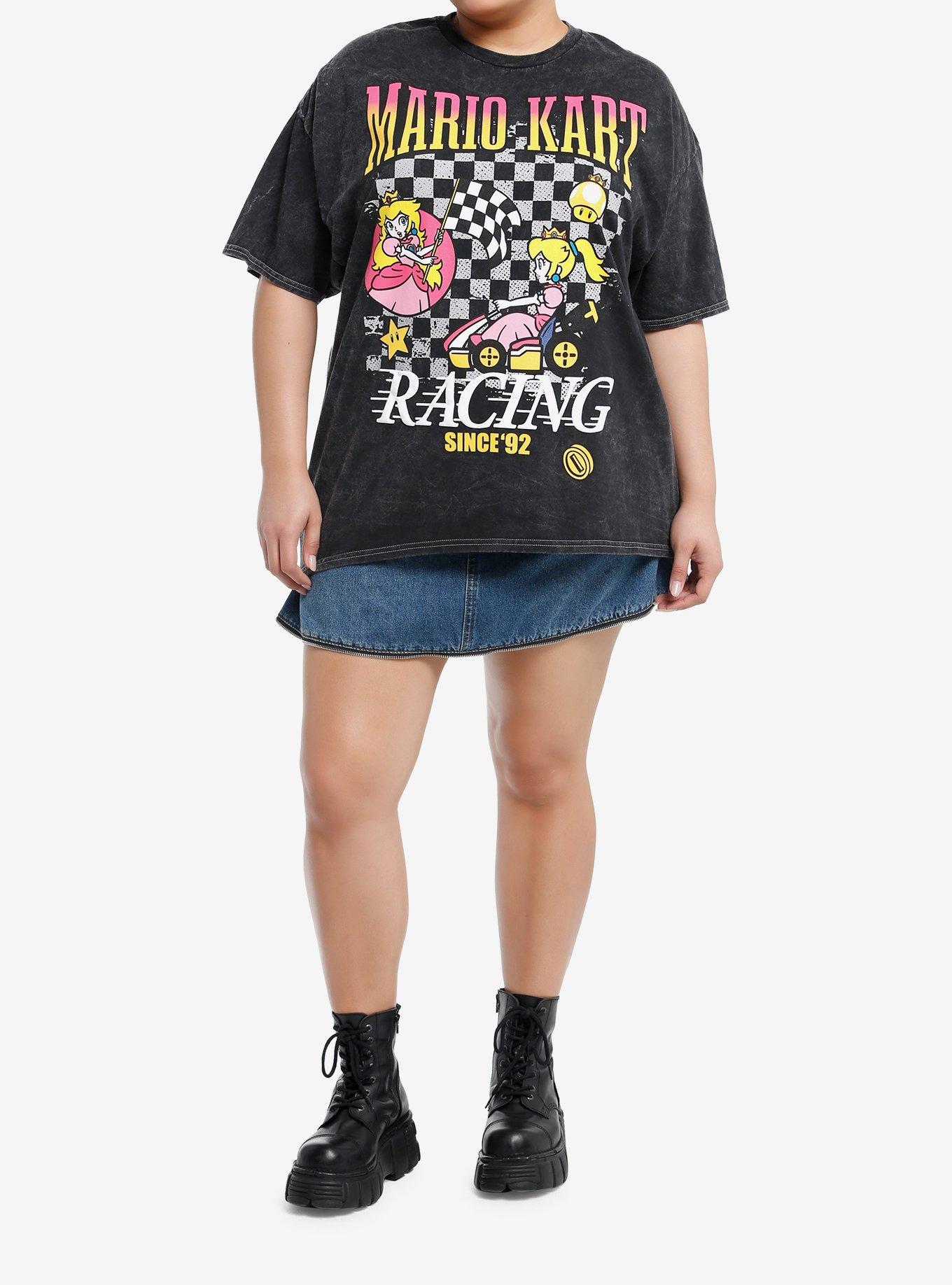 Mario Kart Peach Racing Boyfriend Fit Girls T-Shirt Plus Size, MULTI, alternate