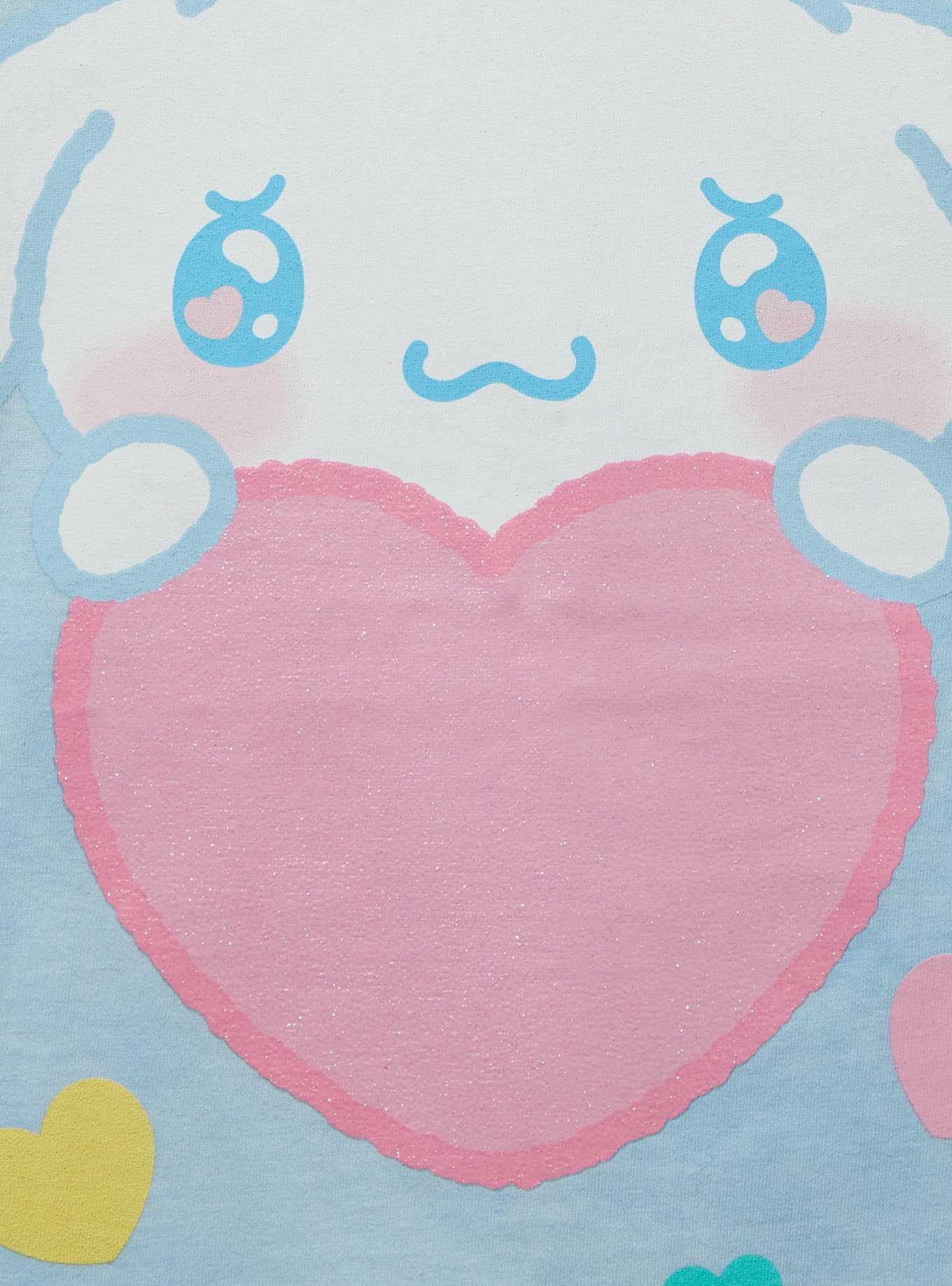 Sanrio Emo-Kyun Cinnamoroll Glitter Heart Women's T-Shirt - BoxLunch Exclusive, , hi-res