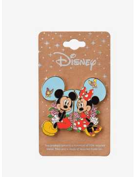 Disney Mickey & Minnie Mouse Floral Enamel Pin Set - BoxLunch Exclusive, , hi-res