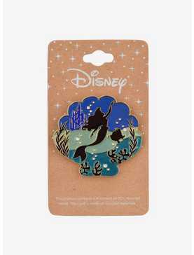 Disney The Little Mermaid Ariel & Flounder Silhouette Glitter Enamel Pin - BoxLunch Exclusive, , hi-res