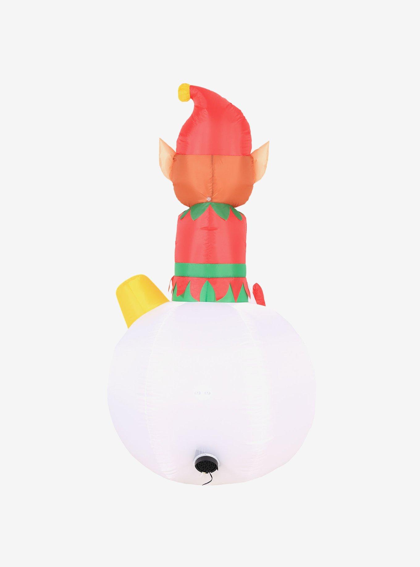 Elf on Ornament Swirling Lights Airblown, , alternate