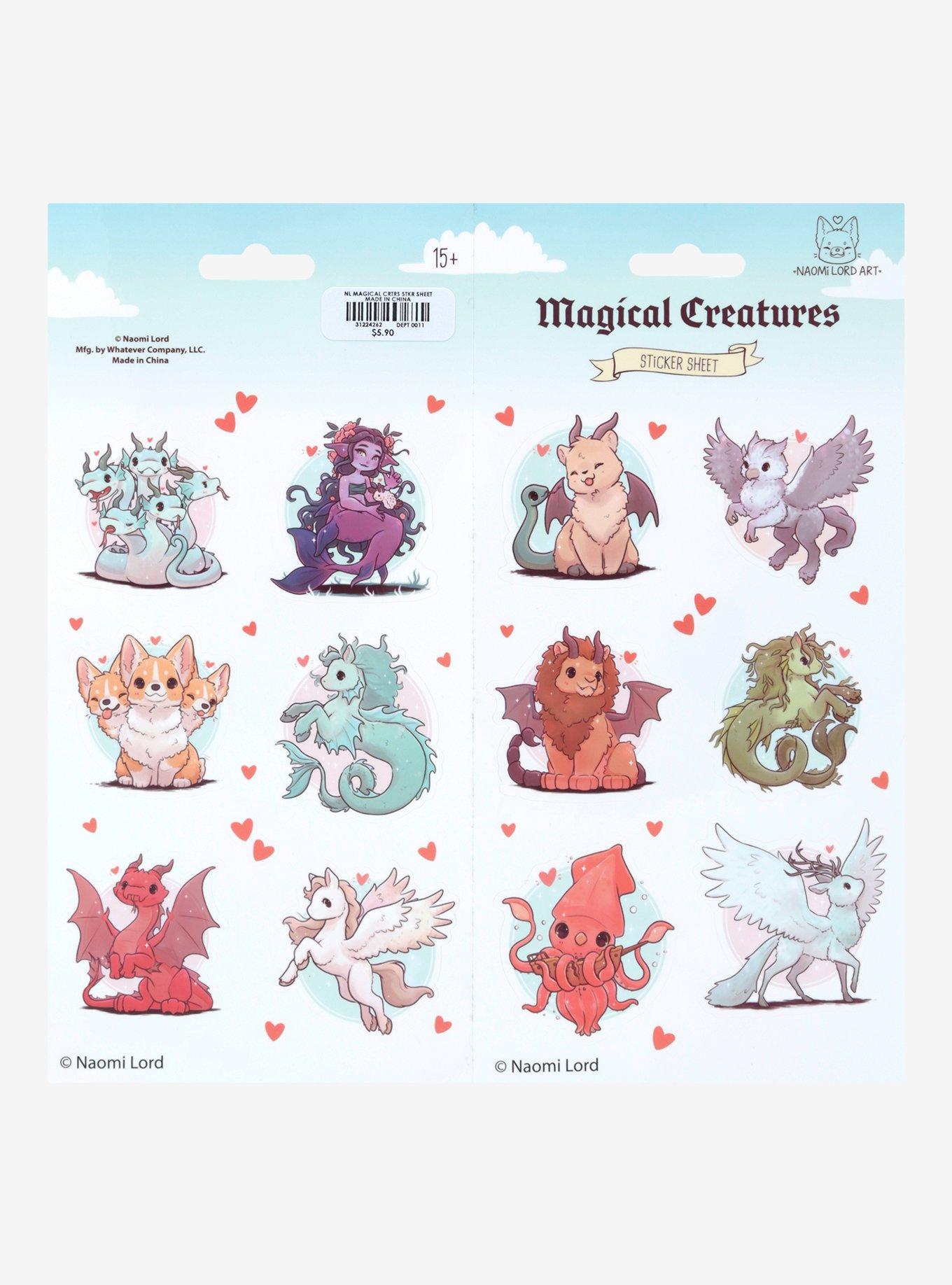 Magical Creatures Sticker Sheet By Naomi Lord Art, , alternate