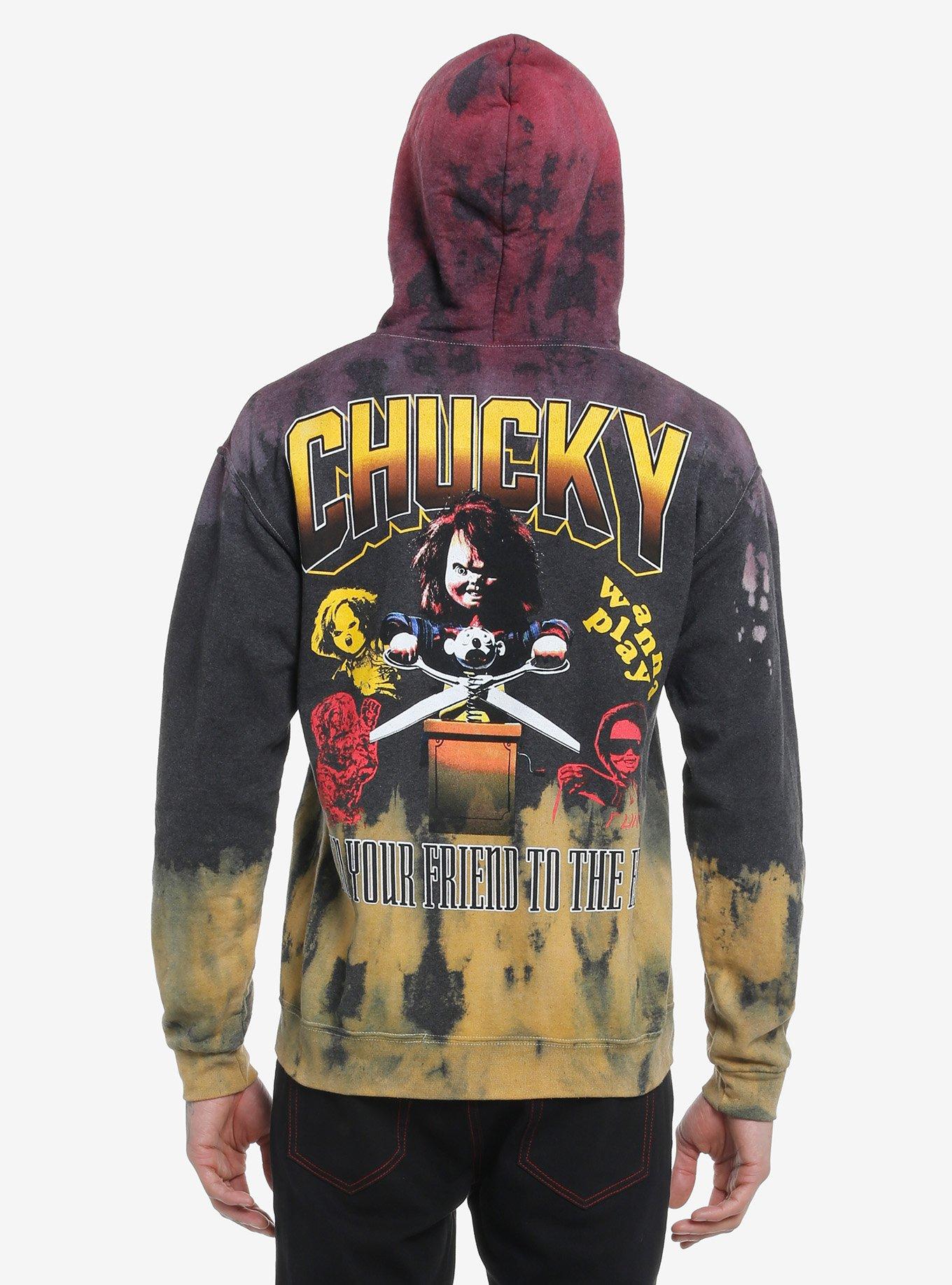 Chucky Collage Print Gradient Dye Hoodie, , hi-res