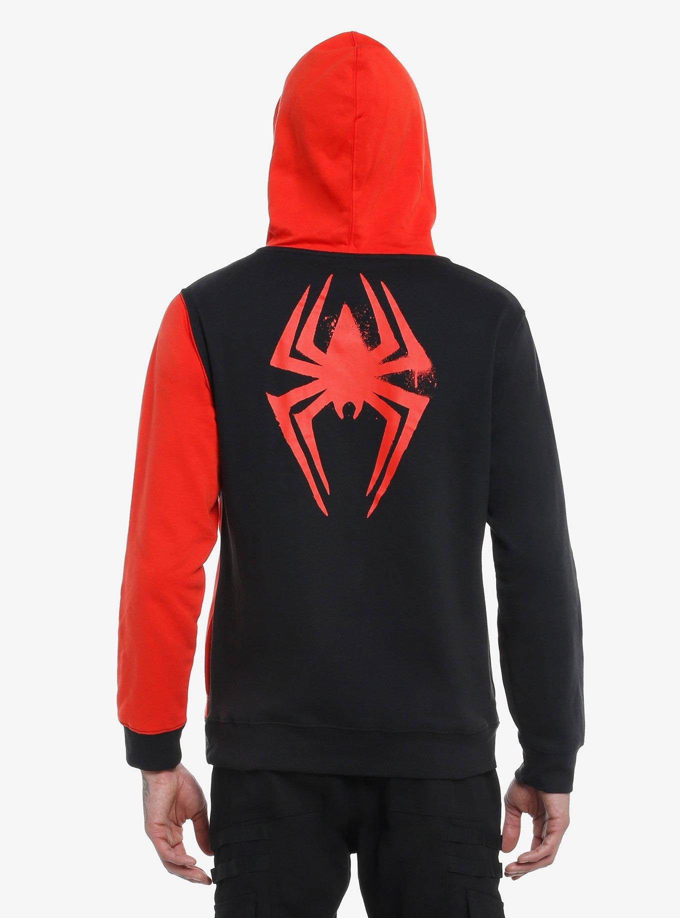 Marvel Spider-Man Miles Morales Color-Block Panel Hoodie, MULTI, alternate