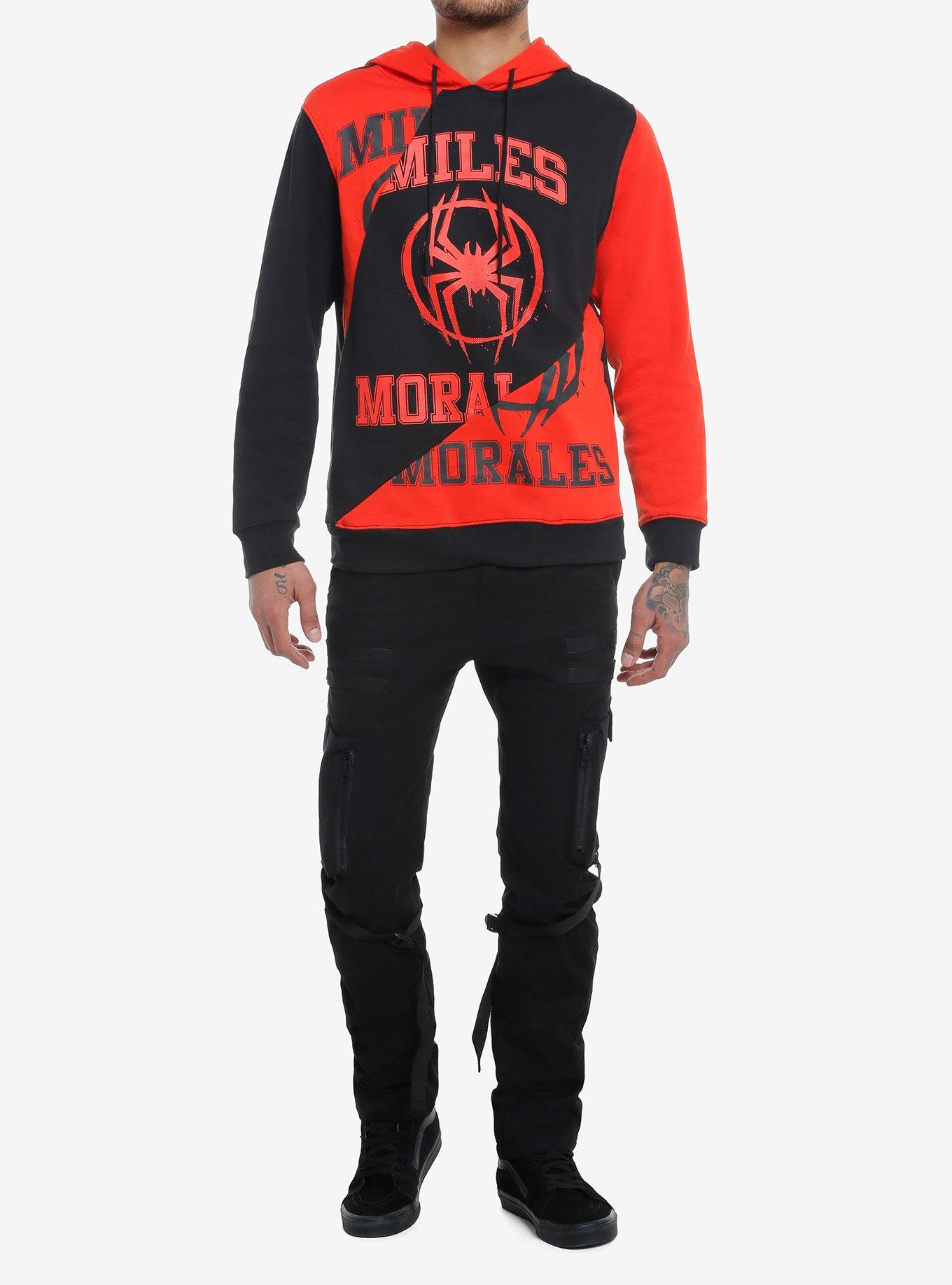 Marvel Spider-Man Miles Morales Color-Block Panel Hoodie, MULTI, alternate