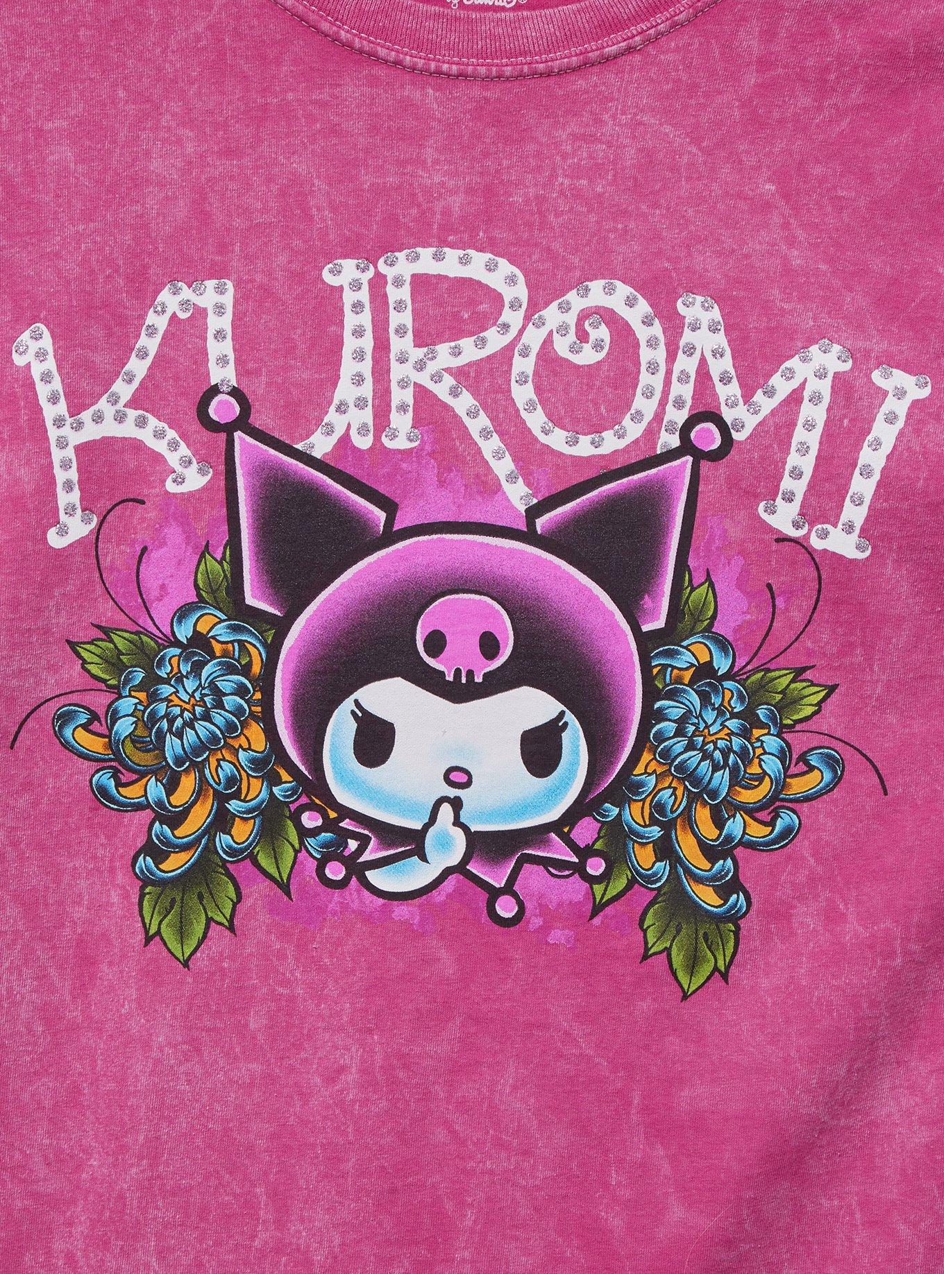 Sanrio Kuromi Floral Portrait Women's T-Shirt - BoxLunch Exclusive, PURPLE, alternate