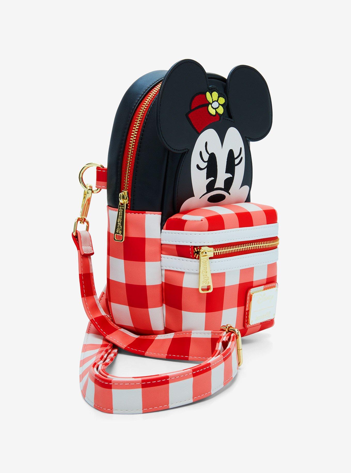 Loungefly Disney Minnie Mouse Gingham Cupholder Crossbody Bag, , hi-res