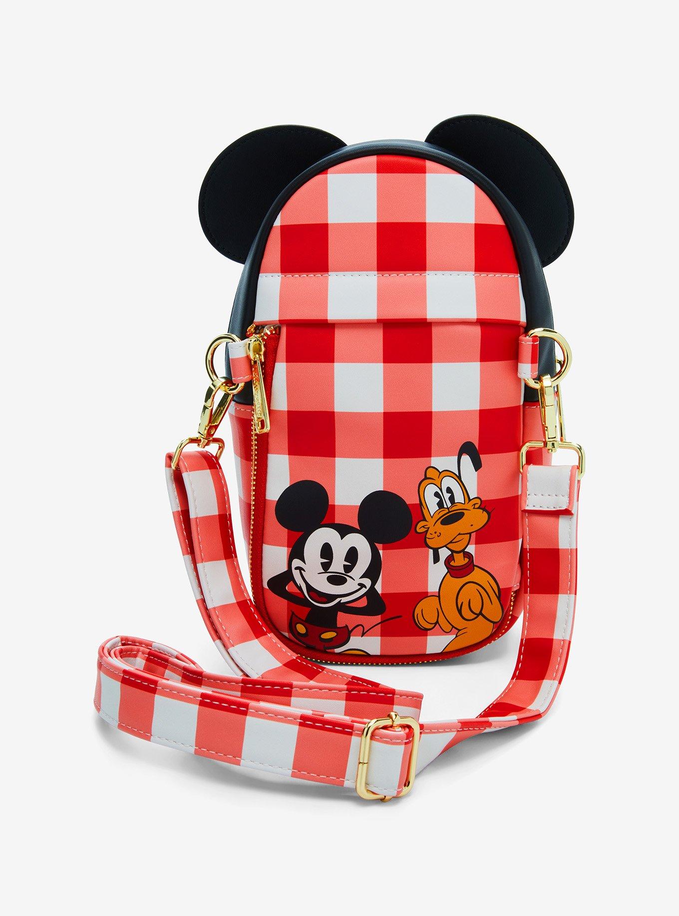 Loungefly Disney Minnie Mouse Gingham Cupholder Crossbody Bag, , alternate