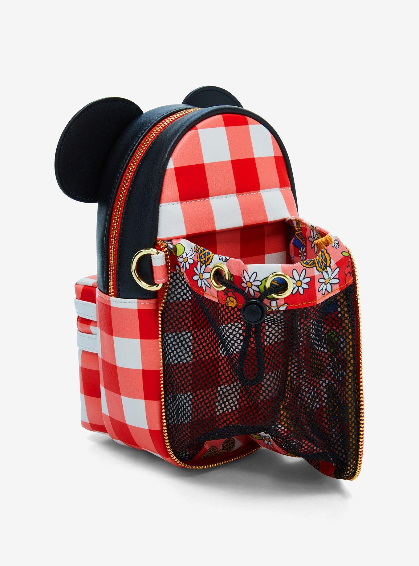 Loungefly Disney Minnie Mouse Gingham Cupholder Crossbody Bag, , alternate