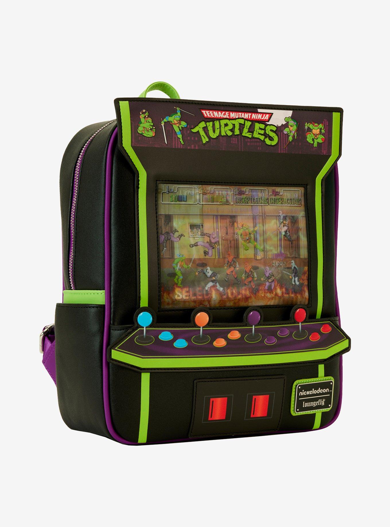 Loungefly Teenage Mutant Ninja Turtles 40th Anniversary Glow-in-the-Dark Arcade Mini Backpack, , alternate