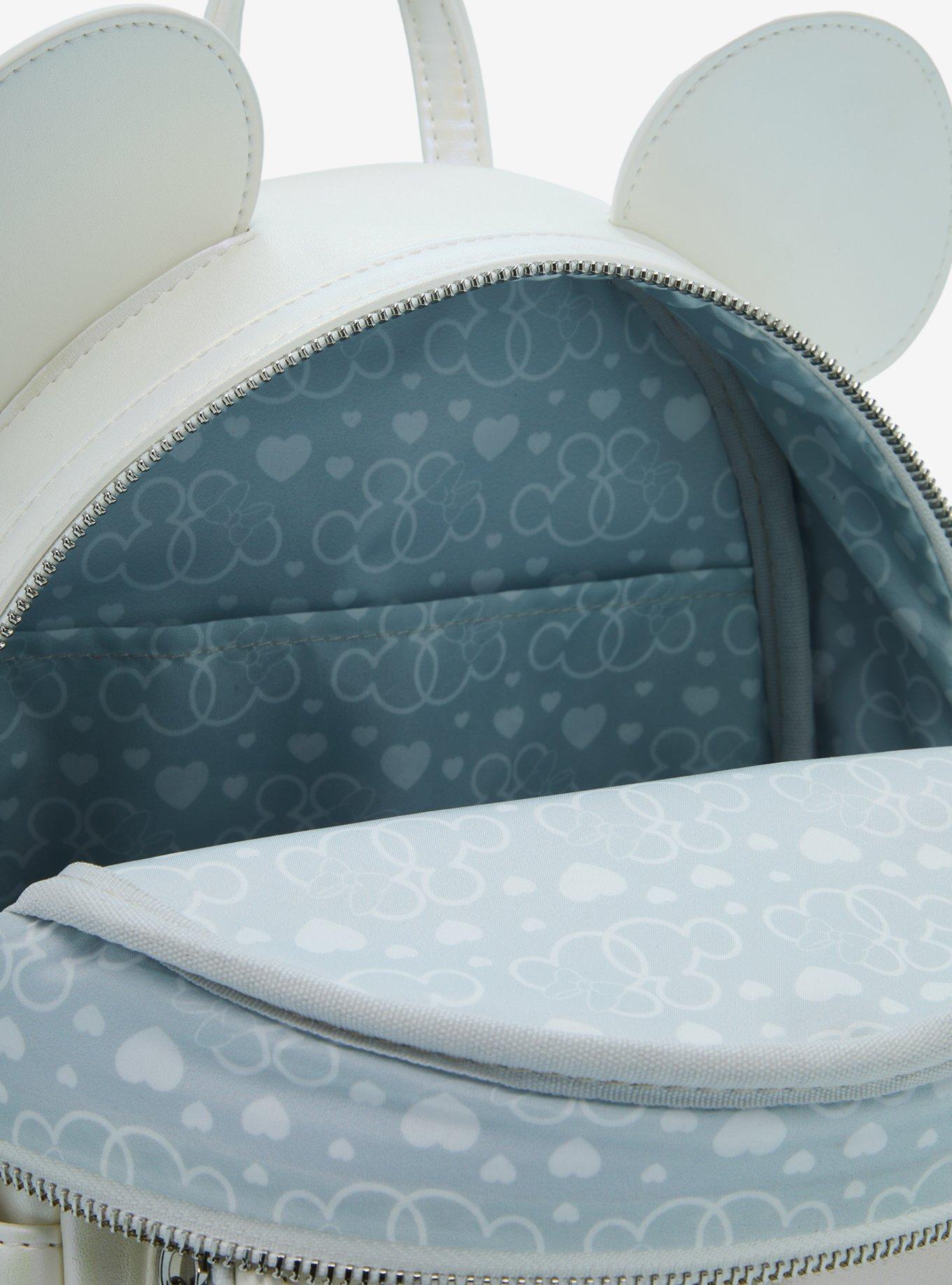 Loungefly Disney Minnie Mouse Iridescent Bridal Mini Backpack, , alternate